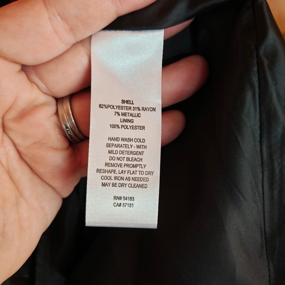 Jessica Howard NWT Black Metallic Floral Jacquard Fit Flare Cocktail Dress Sz 16 - Picture 11 of 12